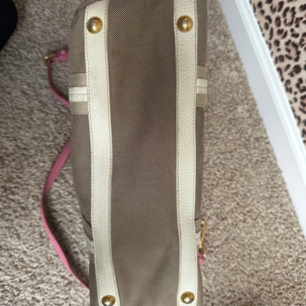 Prada Pink and Tan Tote Bag - Picture 8 of 11